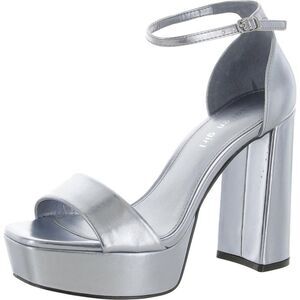 Madden Girl Womens Omega Blue Leather Ankle Strap Platforms Heels Shoes NWT